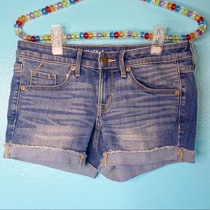 Mossimo Denim mid-rise midi jean short shorts